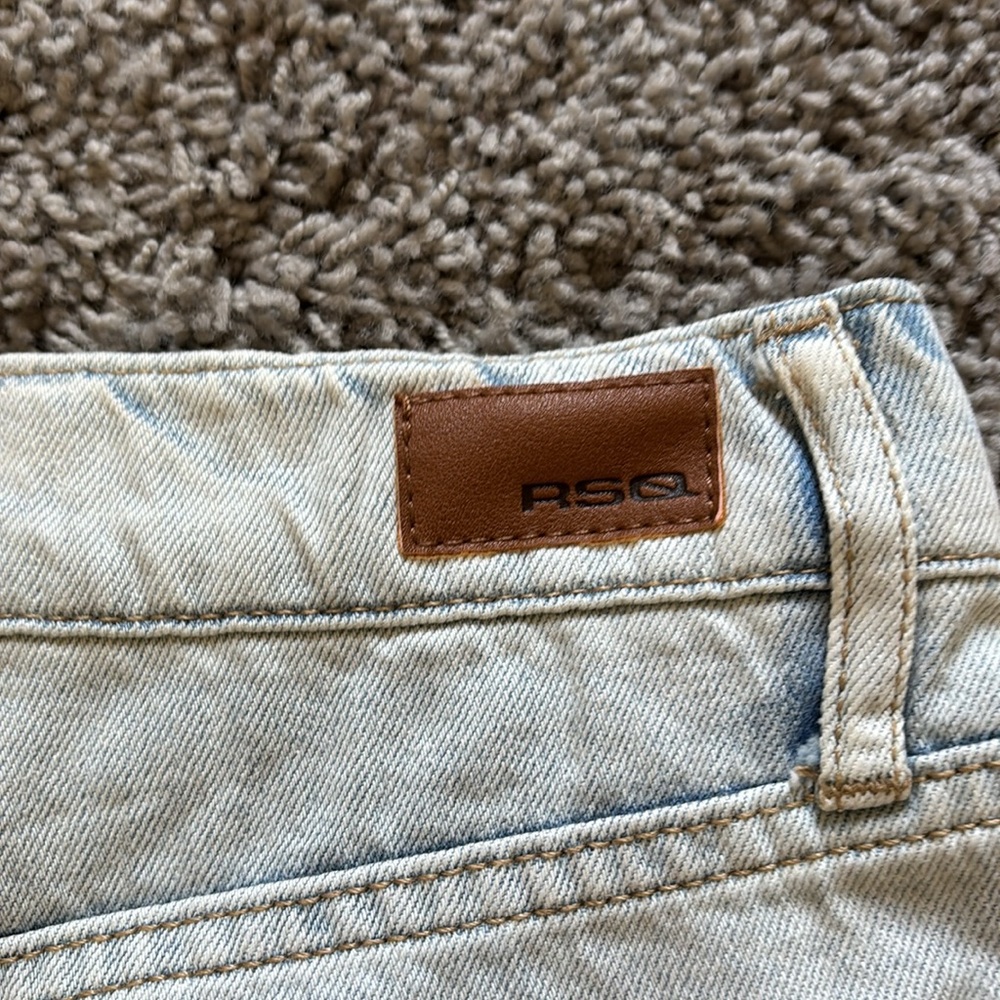 RSQ Distressed Boyfriend Denim Shorts - Light Blue - Picture 11 of 14